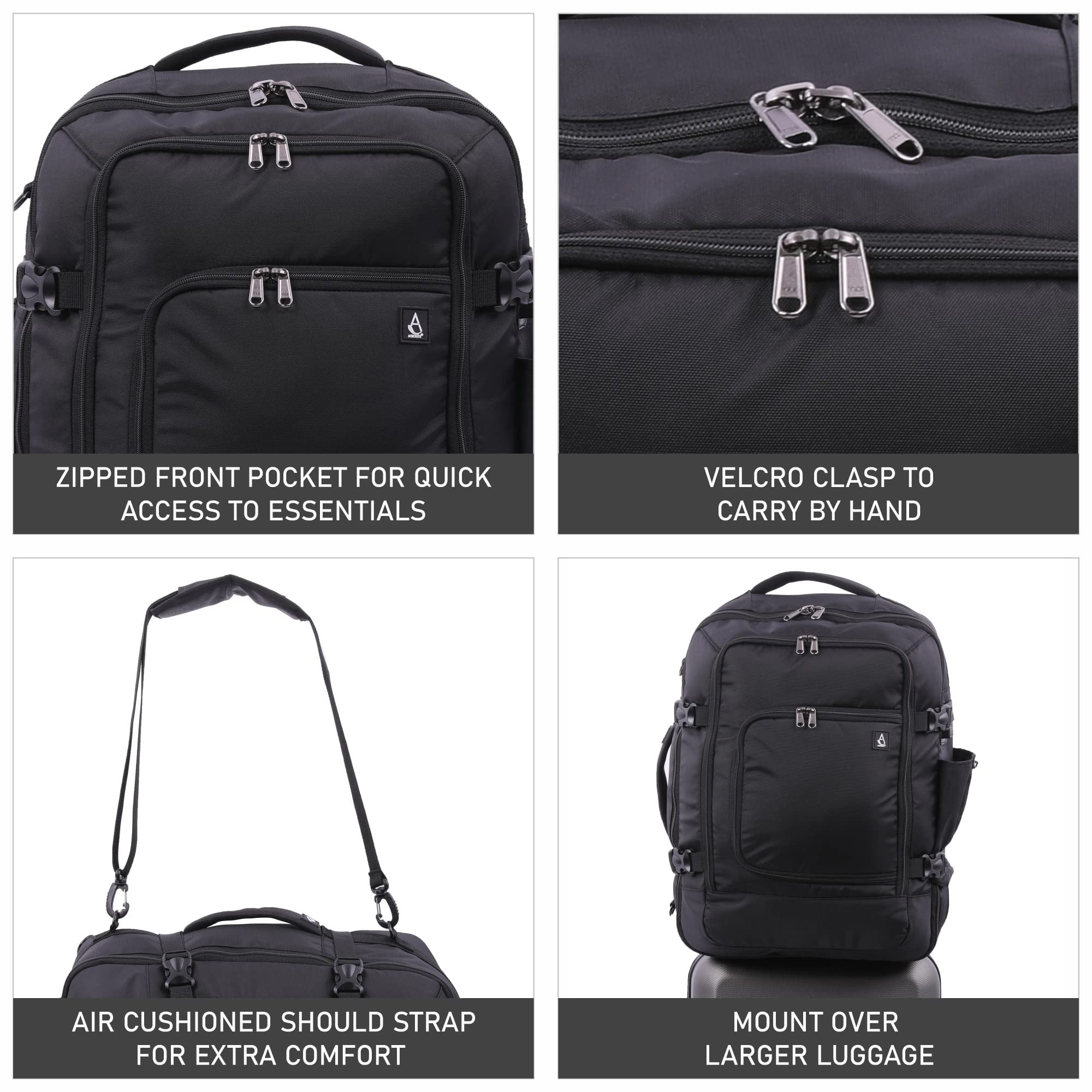 Aerolite 40x30x20 Wizz Air Maximum Size Backpack Eco-Friendly Cabin Luggage Approved Travel Carry On Holdall Lightweight Shoulder Bag Flight Rucksack with YKK Zippers 5 Year Warranty