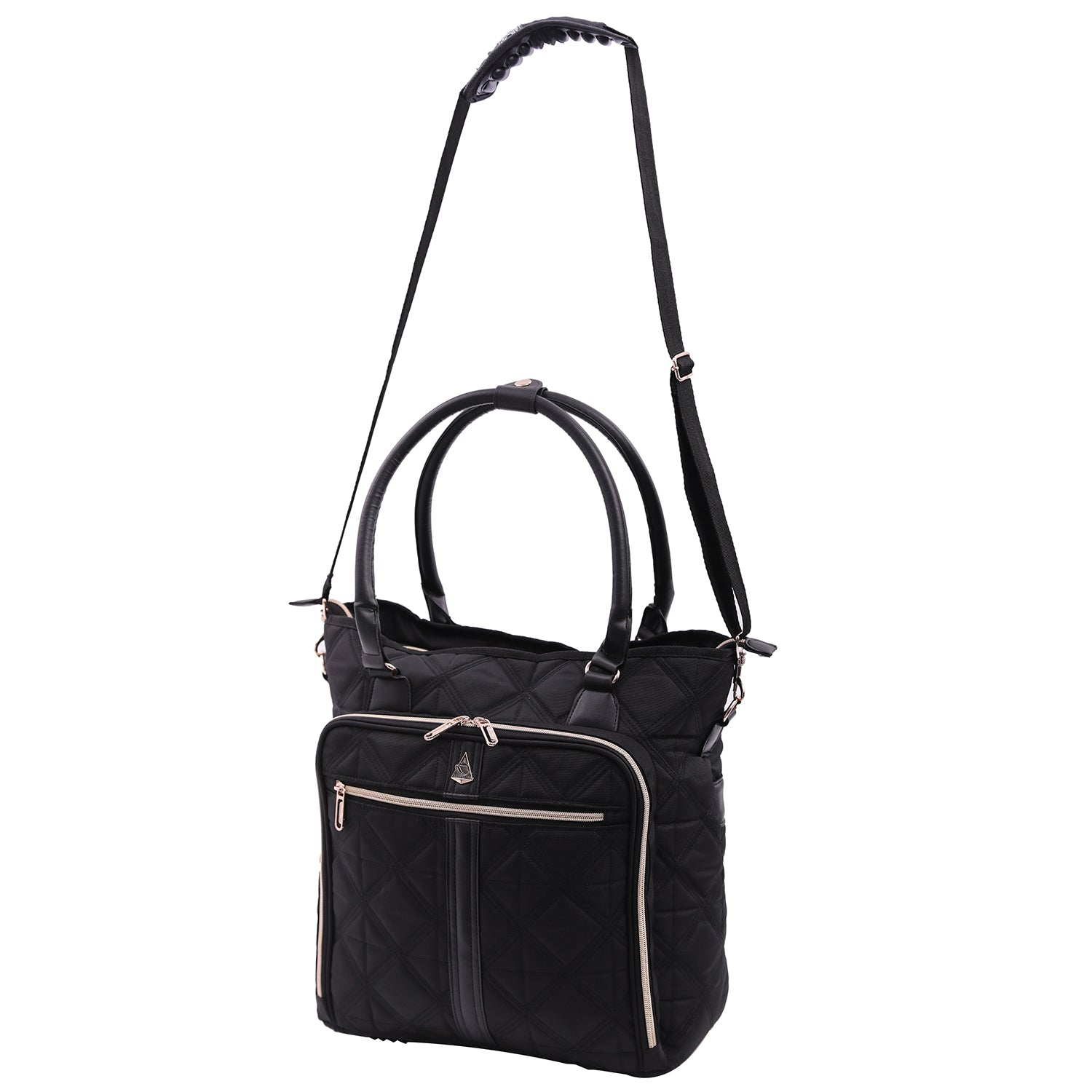 Aerolite 45x36x20 Easyjet Maximum Size Approved Laptop Bag - Fits up to 16.5", Overnight Hand Cabin Luggage Shoulder Bag Quilted with 10 Year Warranty (Black)
