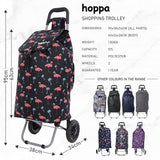 Hoppa 57Ltr Lightweight Shopping Trolley 2025 model, Hard Wearing & Foldaway Push/Pull Cart for Easy Storage With 1 Year Guarantee