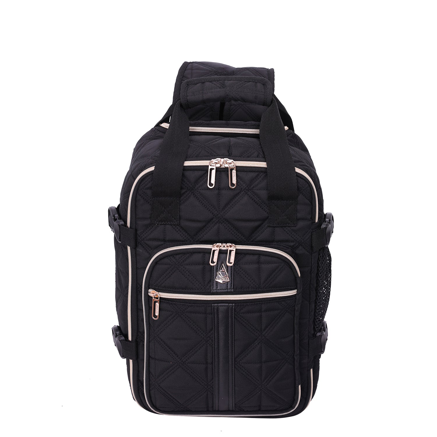 Aerolite Ryanair Backpack Trolley Bag with 2 Wheels 40x20x25, Eco-Friendly Extendable Handle Travel Carry On Holdall Flight Rucksack with 10 Year Warranty (Quilted)