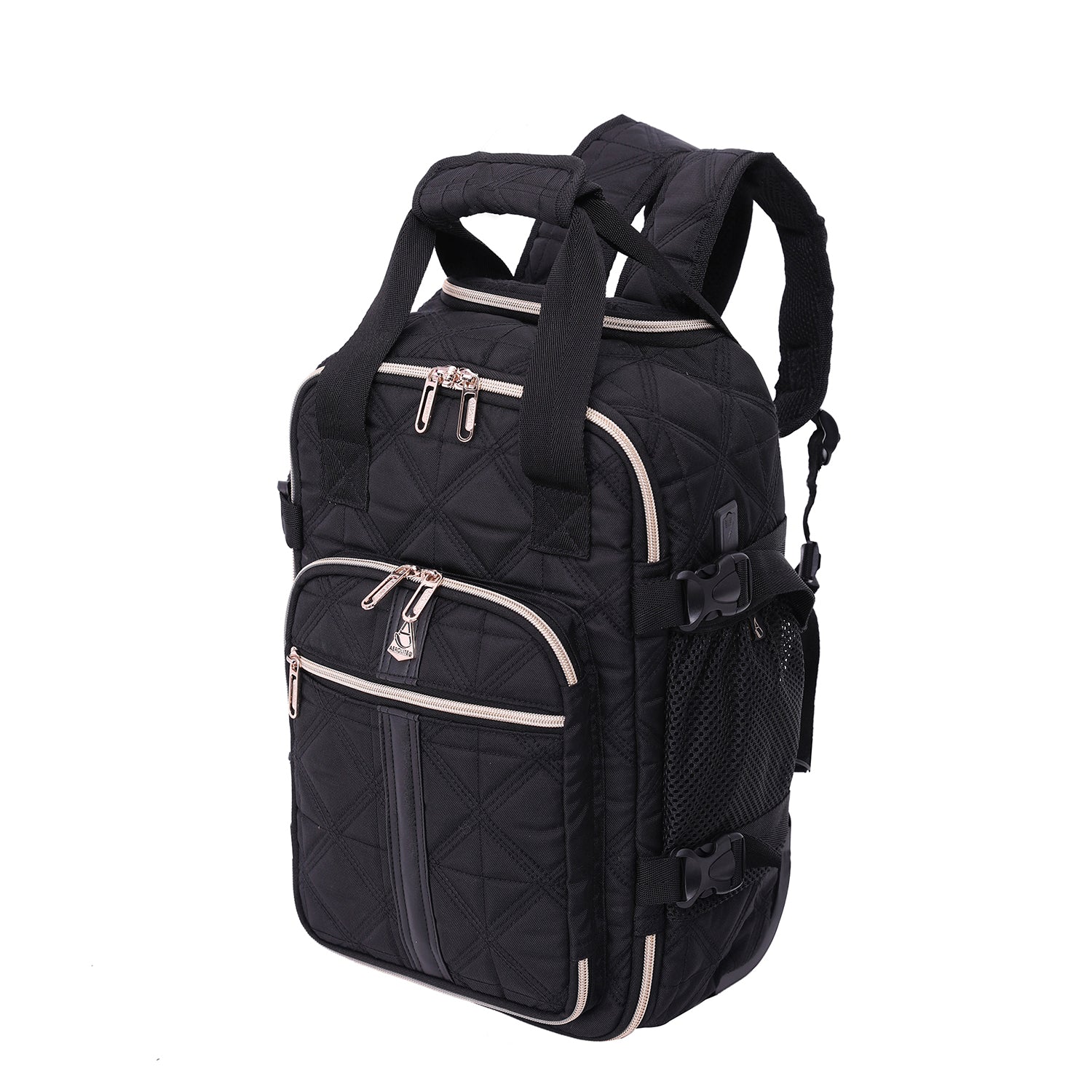 Aerolite Ryanair Backpack Trolley Bag with 2 Wheels 40x20x25, Eco-Friendly Extendable Handle Travel Carry On Holdall Flight Rucksack with 10 Year Warranty (Quilted)