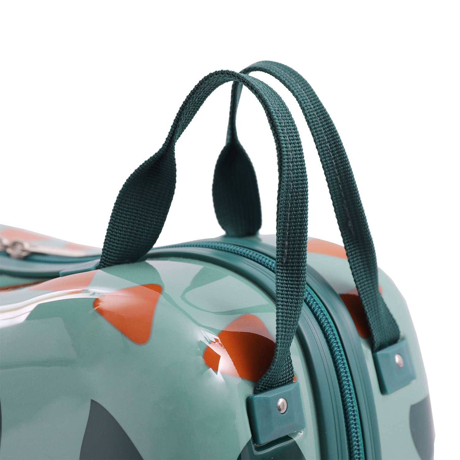 Aerolite MiniMax Childrens Ride-On Suitcase Fits 45x36x20cm EasyJet Maximum Size Kids Hand Luggage With Wheels 29L - Green Dinosaur