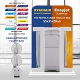 5 Cities 21" (55x35x20cm) Lightweight Cabin Hand Luggage Trolley, Fits Easyjet(Plus/Flexi/Large Cabin), Ryanair (Priority) Cabin Restrictions, 2 Years Of Warranty