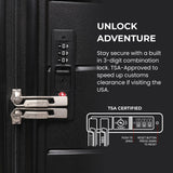 Aerolite Premium PP 3-Piece Luggage Set, Lightweight Polypropylene Hard Shell Suitcases with 4 Dual Spinner Wheels & TSA Lock, Expandable Cabin (21”), Medium (24”), Large (28”), Expandable Carry-On Case Included – Black