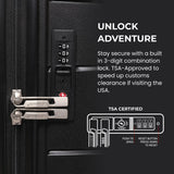 Aerolite Premium PP 4 Piece Hard Shell 4 Dual Wheel Spinner Travel Luggage Suitcase Set , Expandable Cabin + Medium + Large + Extra Large - Black