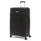 Aerolite Premium PP 4 Piece Hard Shell 4 Dual Wheel Spinner Travel Luggage Suitcase Set , Expandable Cabin + Medium + Large + Extra Large - Black