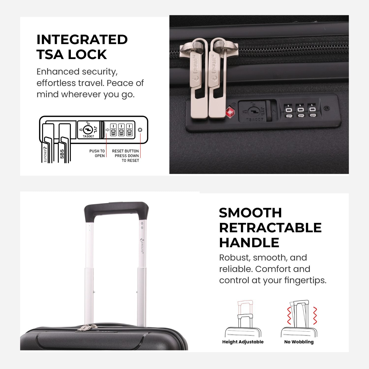 Aerolite Premium PP Expandable Cabin Suitcase 55x40x20cm to 55x40x23cm, Ryanair & Wizz Air Priority Max Size, Lightweight Polypropylene Hard Shell Carry-On with 4 Wheels & TSA Lock - Black