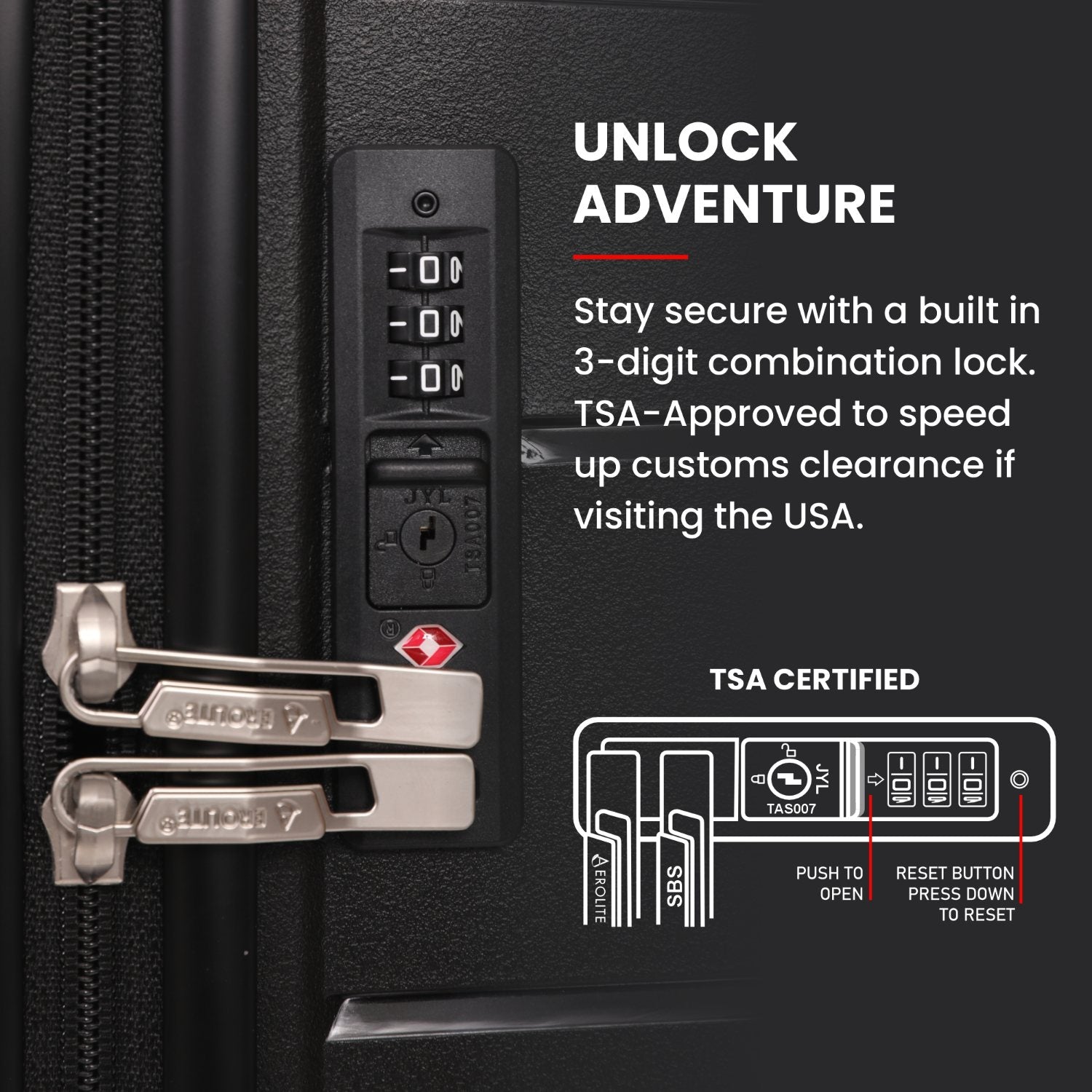 Aerolite Premium PP 4 Piece Hard Shell 4 Dual Wheel Spinner Travel Luggage Suitcase Set , Expandable Cabin + Medium + Large + Extra Large - Black