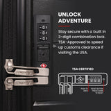 Aerolite Premium PP 4 Piece Hard Shell 4 Dual Wheel Spinner Travel Luggage Suitcase Set , Expandable Cabin + Medium + Large + Extra Large - Black