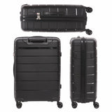 Aerolite Premium PP 3-Piece Luggage Set, Lightweight Polypropylene Hard Shell Suitcases with 4 Dual Spinner Wheels & TSA Lock, Expandable Cabin (21”), Medium (24”), Large (28”), Expandable Carry-On Case Included – Black