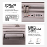 Aerolite Premium PP 4 Piece Hard Shell 4 Dual Wheel Spinner Travel Luggage Suitcase Set , Expandable Cabin + Medium + Large + Extra Large - Cream