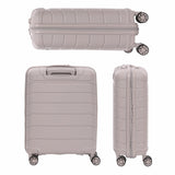 Aerolite Premium PP 4 Piece Hard Shell 4 Dual Wheel Spinner Travel Luggage Suitcase Set , Expandable Cabin + Medium + Large + Extra Large - Cream