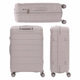 Aerolite Premium PP 4 Piece Hard Shell 4 Dual Wheel Spinner Travel Luggage Suitcase Set , Expandable Cabin + Medium + Large + Extra Large - Cream