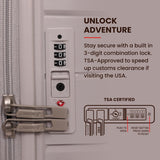 Aerolite Premium PP 4 Piece Hard Shell 4 Dual Wheel Spinner Travel Luggage Suitcase Set , Expandable Cabin + Medium + Large + Extra Large - Cream