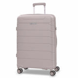 Aerolite Premium PP 4 Piece Hard Shell 4 Dual Wheel Spinner Travel Luggage Suitcase Set , Expandable Cabin + Medium + Large + Extra Large - Cream