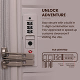 Aerolite Premium PP 4 Piece Hard Shell 4 Dual Wheel Spinner Travel Luggage Suitcase Set , Expandable Cabin + Medium + Large + Extra Large - Cream