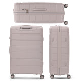 Aerolite Premium PP 4 Piece Hard Shell 4 Dual Wheel Spinner Travel Luggage Suitcase Set , Expandable Cabin + Medium + Large + Extra Large - Cream