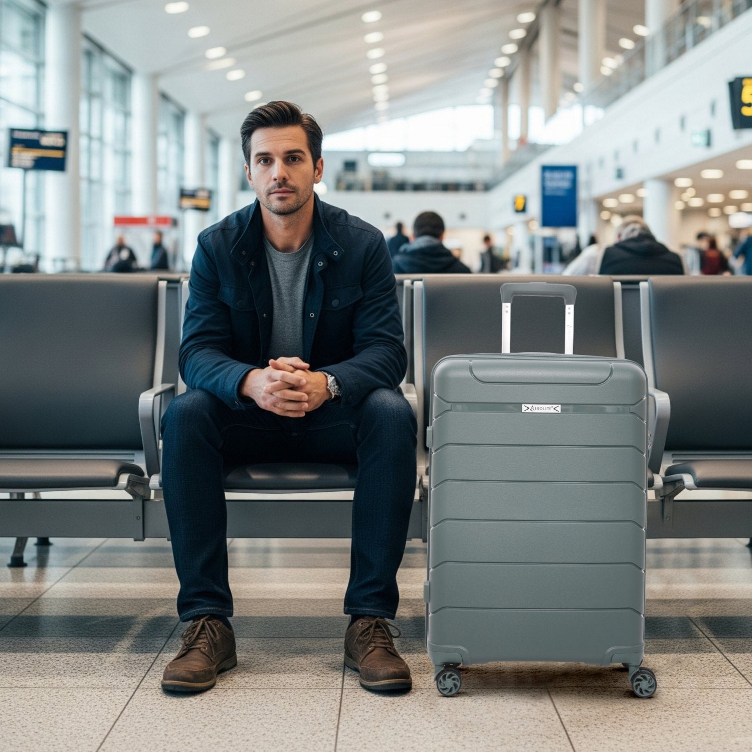 Aerolite Premium PP 3-Piece Luggage Set, Lightweight Polypropylene Hard Shell Suitcases with 4 Dual Spinner Wheels & TSA Lock, Expandable Cabin (21”), Medium (24”), Large (28”), Expandable Carry-On Case Included – Dark Green