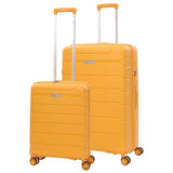 Aerolite Premium PP 2-Piece Luggage Set, Lightweight Polypropylene Hard Shell Suitcases with 4 Dual Spinner Wheels & TSA Lock, Expandable Cabin (21”), Large (28”), Mango