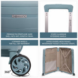 Aerolite Premium PP 3-Piece Luggage Set, Lightweight Polypropylene Hard Shell Suitcases with 4 Dual Spinner Wheels & TSA Lock, Expandable Cabin (21”), Medium (24”), Large (28”), Expandable Carry-On Case Included – Sage