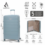 Aerolite XL 32in (144L) Lightweight Polypropylene Hard Shell Suitcase, Extra Large Check-In Luggage with 4 Spinner Wheels, TSA Lock, Waterproof Pocket - Sage