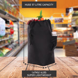 Hoppa 57Ltr Lightweight Shopping Trolley 2025 model, Hard Wearing & Foldaway Push/Pull Cart for Easy Storage With 1 Year Guarantee