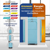 5 Cities 21" (55x35x20cm) Lightweight Cabin Hand Luggage Trolley, Fits Easyjet(Plus/Flexi/Large Cabin), Ryanair (Priority) Cabin Restrictions, 2 Years Of Warranty