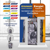 5 Cities 21" (55x35x20cm) Lightweight Cabin Hand Luggage Trolley, Fits Easyjet(Plus/Flexi/Large Cabin), Ryanair (Priority) Cabin Restrictions, 2 Years Of Warranty