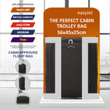 5 Cities 56x45x25 Trolley Bag Easyjet/British Airways/ Jet2 Maximum Cabin Approved Carry On Suitcase 60L Capacity with 2 Wheels Lightweight Travel 2 Year Warranty