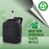 Aerolite 45x36x20cm Premium Easyjet Maximum Size Backpack Trolley Cabin Bag With 2 Wheels, 10 Years Warranty, Made From Recycled Eco-Friendly Material