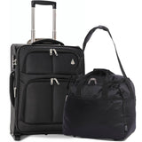 Aerolite 56x45x25cm British Airways Jet2 & Easyjet Upgrade Maximum Allowance Large Lightweight 2 Wheel Carry On Hand Cabin Luggage Bag Suitcase 56x45x25 with TSA Approved Lock Black