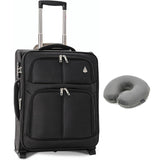 Aerolite 56x45x25cm British Airways Jet2 & easyJet Upgrade Maximum Allowance Large Lightweight 2 Wheel Carry On Hand Cabin Luggage Bag Suitcase 56x45x25 with TSA Approved Lock Black