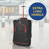 5 Cities 21" (55x35x20cm) Lightweight Cabin Hand Luggage Trolley, Fits Easyjet(Plus/Flexi/Large Cabin), Ryanair (Priority) Cabin Restrictions, 2 Years Of Warranty