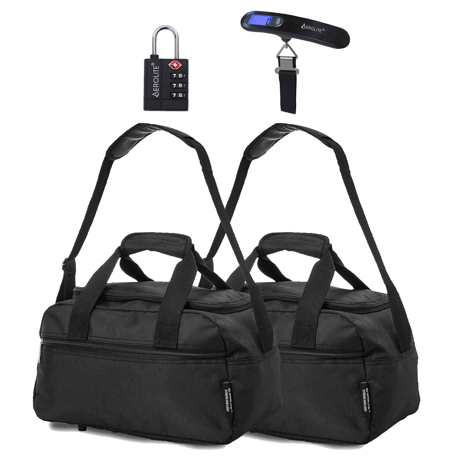 Aerolite Ryanair Maximum Holdall Cabin Bag (40x20x25cm), Digital Luggage Scales, and TSA Approved Three Dial Combination Lock