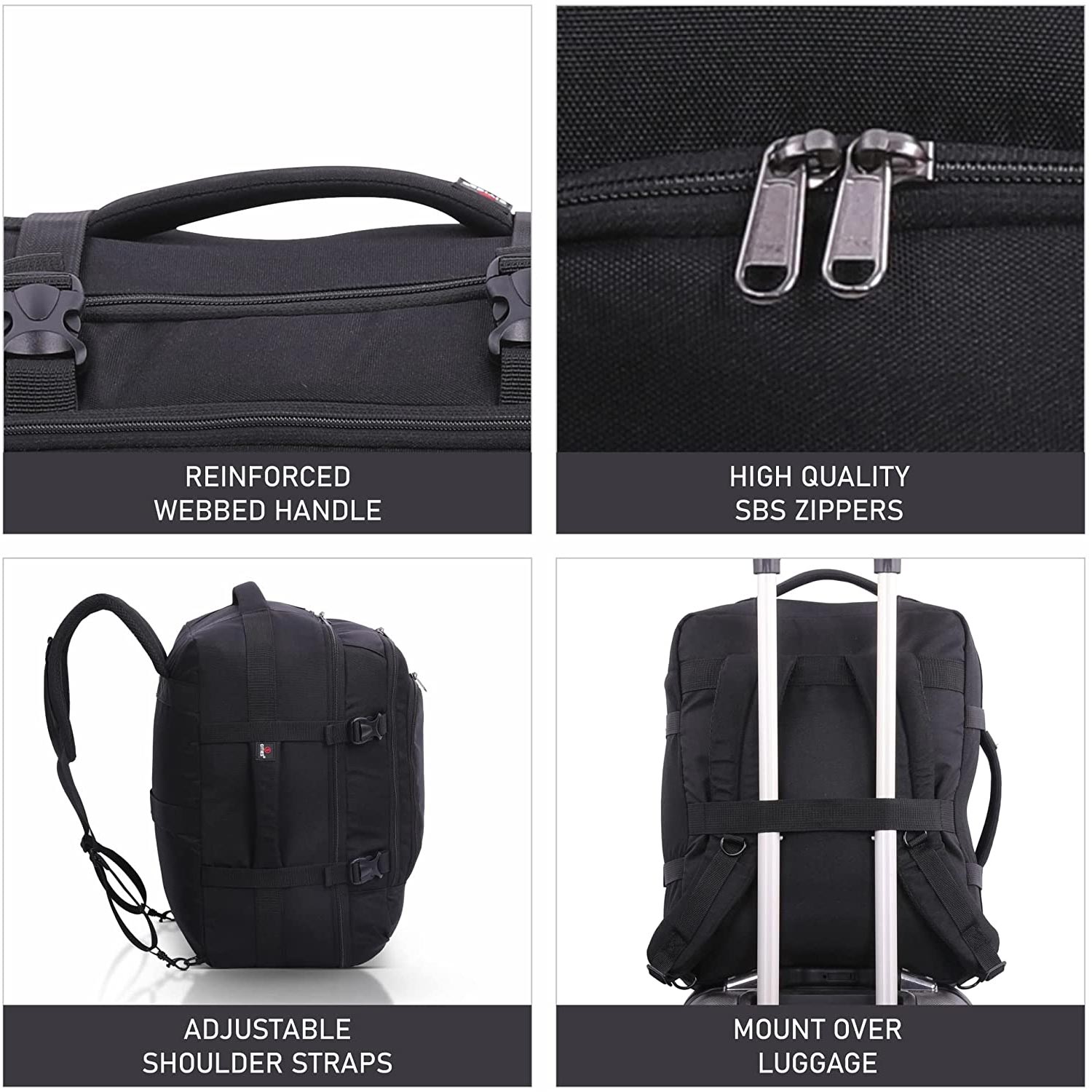 5 CITIES Easyjet Maximum Size (45x36x20cm) New and Improved 2025 Cabin Backpack Luggage Under Seat Flight Bag