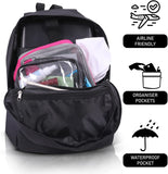 5 CITIES (40x30x10cm) New and Improved 2025 Lufthansa, Austrian Airlines, Swiss Airlines Maximum Size Cabin Backpack/Rucksack Underseat Flight Bag, Also Approved For easyJet, British Airways, Virgin Atlantic, Black