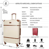 Aerolite Vintage Classic (55x35x20cm) Lightweight Hard Shell Cabin Hand Luggage, Approved For Ryanair, easyJet, British Airways, Delta, Lufthansa, Norwegian, Jet2, Virgin Atlantic and many more!