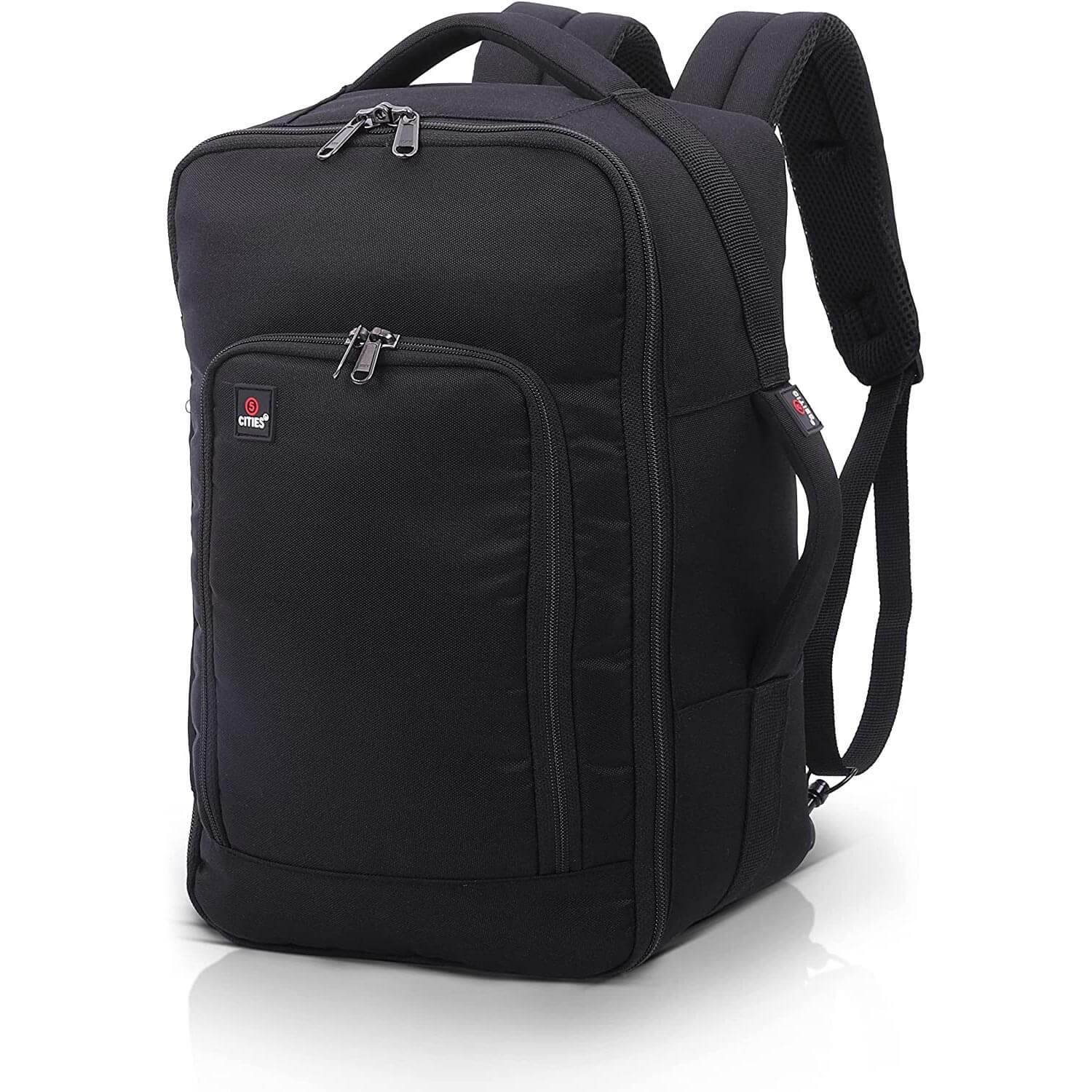 5-Cities Ryanair Maximum (40x20x25cm) New and Improved 2025 Underseat Cabin Luggage Backpack/Rucksack, 2 Years Warranty, Black