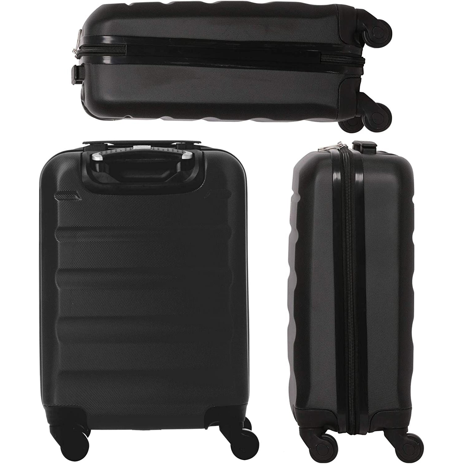 Aerolite Lightweight Hard Shell Suitcase Luggage 4 Wheels with Built in Combination Lock (25"& 29"), Black