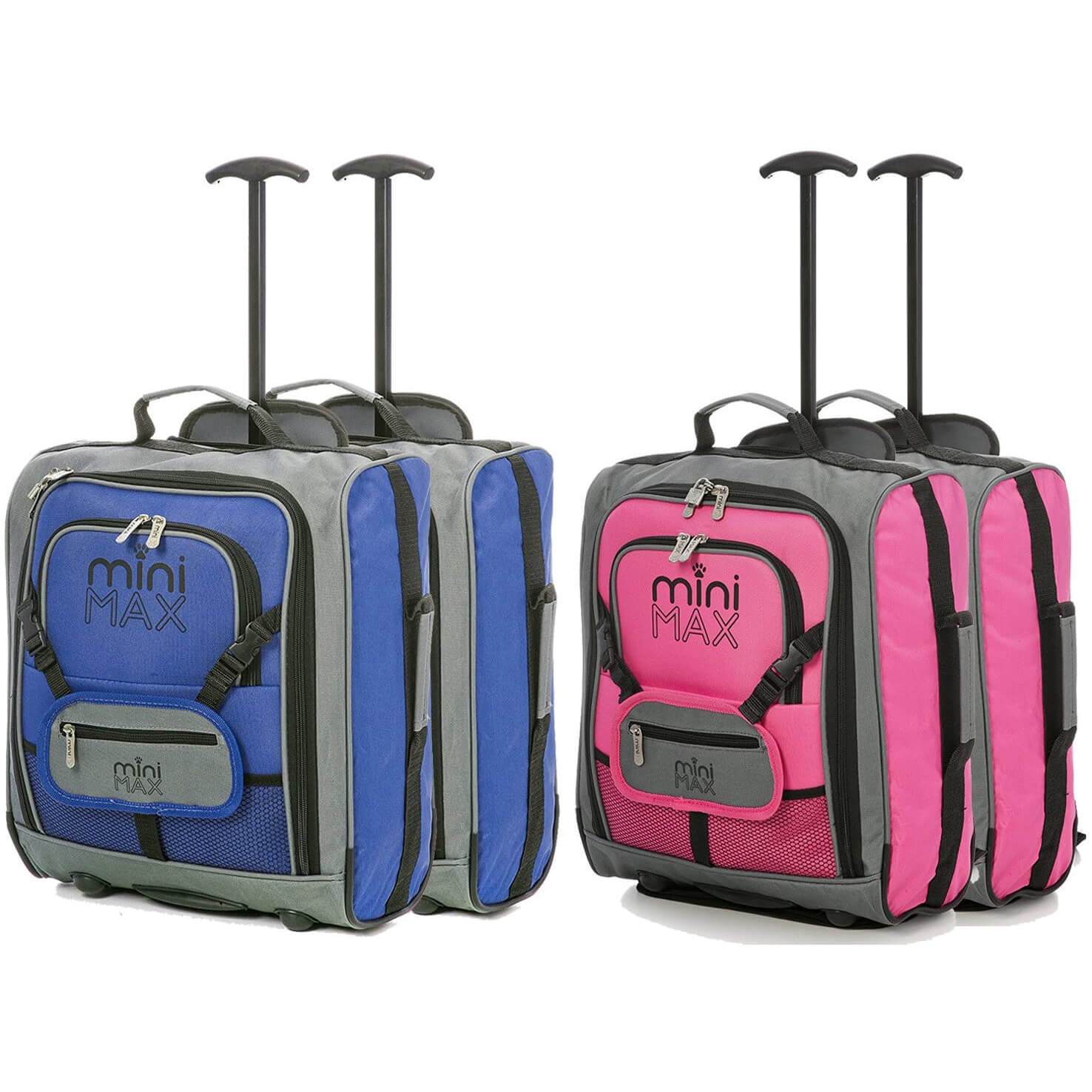 MiniMAX (45x35x20cm) Childrens Luggage Carry On Suitcase with Backpack and Pouch (x4 Set)