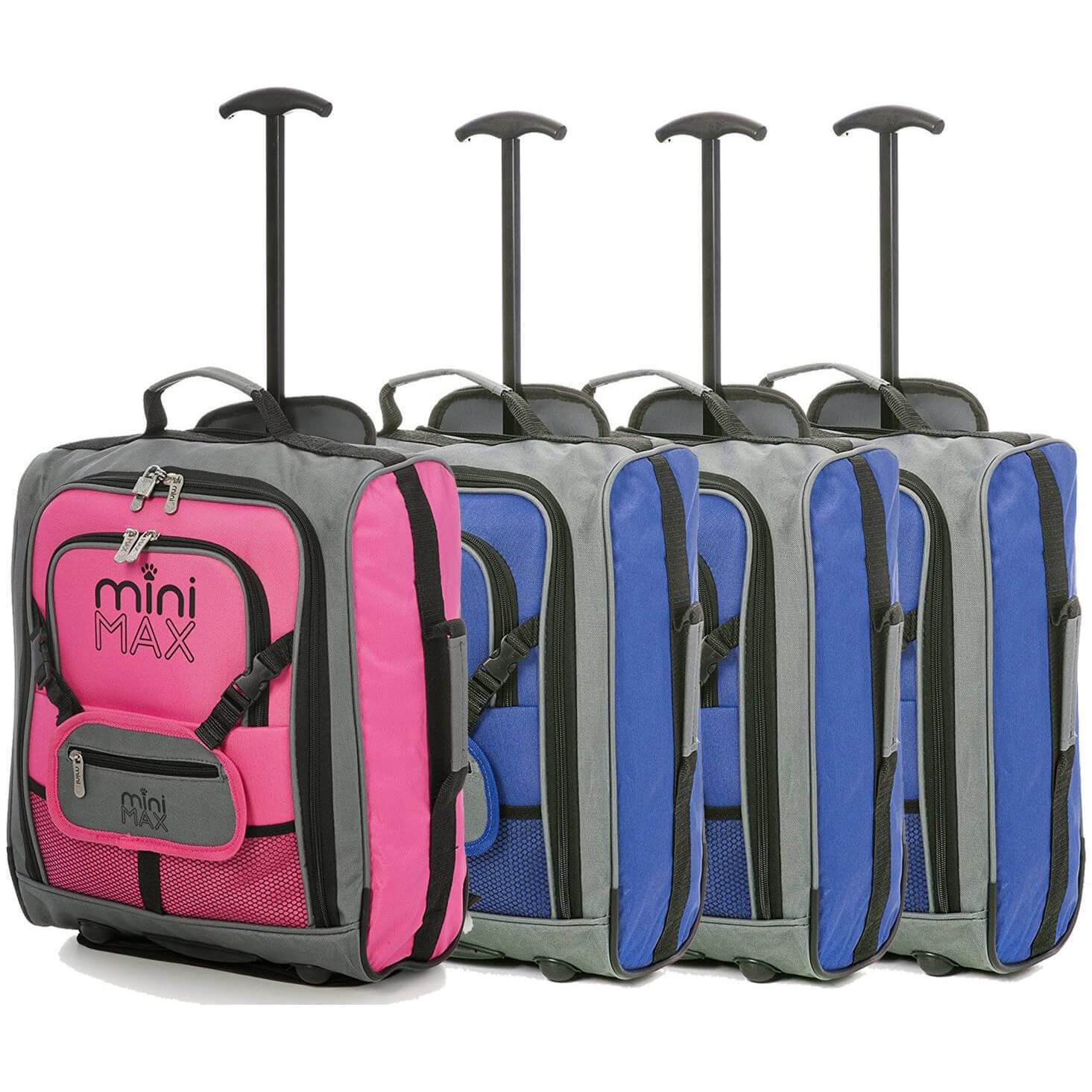 MiniMAX (45x35x20cm) Childrens Luggage Carry On Suitcase with Backpack and Pouch (x4 Set)
