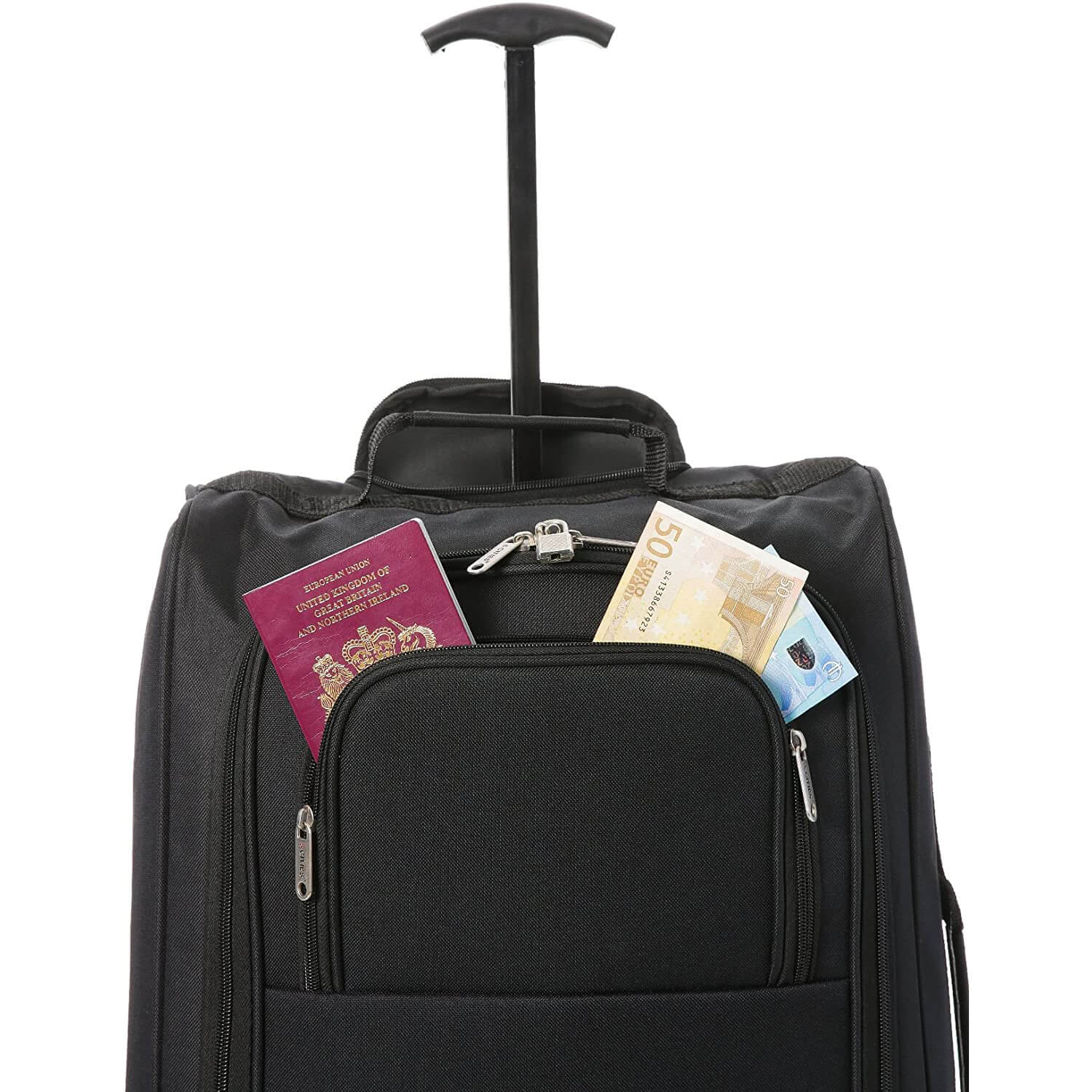 5 Cities 21" (55x35x20cm) Lightweight Cabin Hand Luggage Trolley, Fits Easyjet(Plus/Flexi/Large Cabin), Ryanair (Priority) Cabin Restrictions, 2 Years Of Warranty