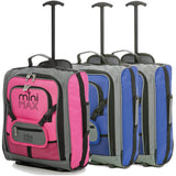 MiniMAX (45x35x20cm) Childrens Luggage Carry On Suitcase with Backpack and Pouch (x2 Blue + x1 Pink)
