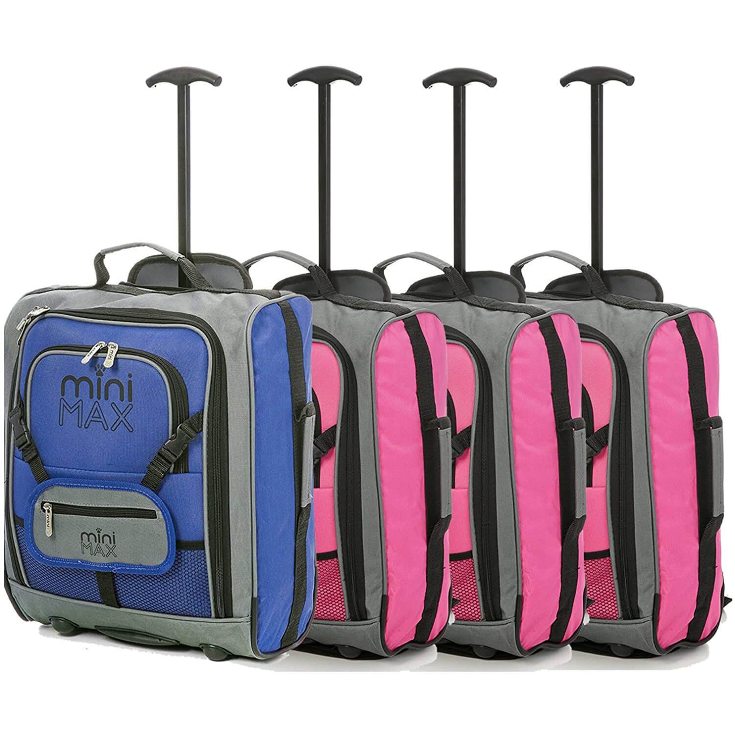 MiniMAX (45x35x20cm) Childrens Luggage Carry On Suitcase with Backpack and Pouch (x4 Set)