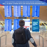 5 CITIES (40x30x10cm) New and Improved 2025 Lufthansa, Austrian Airlines, Swiss Airlines Maximum Size Cabin Backpack/Rucksack Underseat Flight Bag, Also Approved For easyJet, British Airways, Virgin Atlantic, Black
