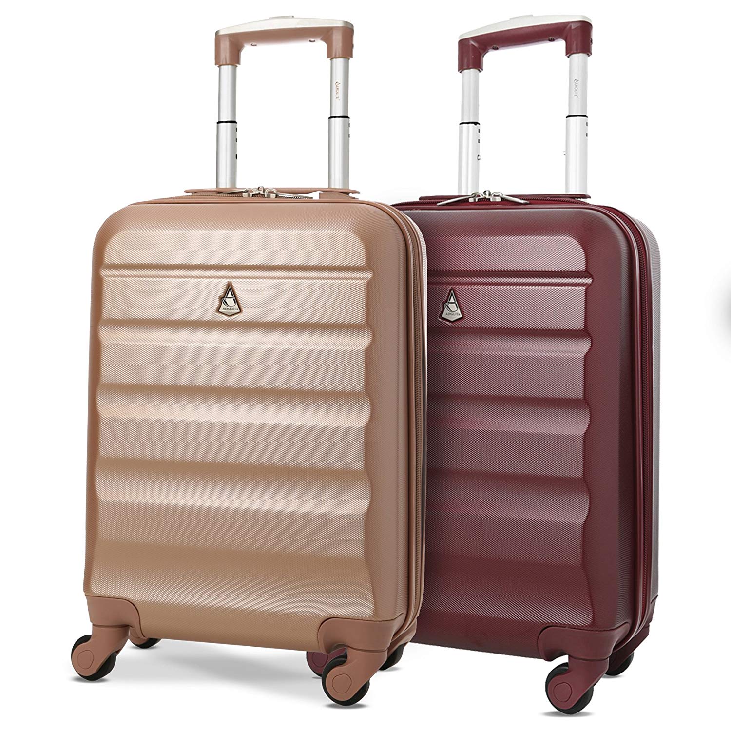 Aerolite (55x35x20cm) Lightweight Hard Shell Cabin Hand Luggage (x2 Set)