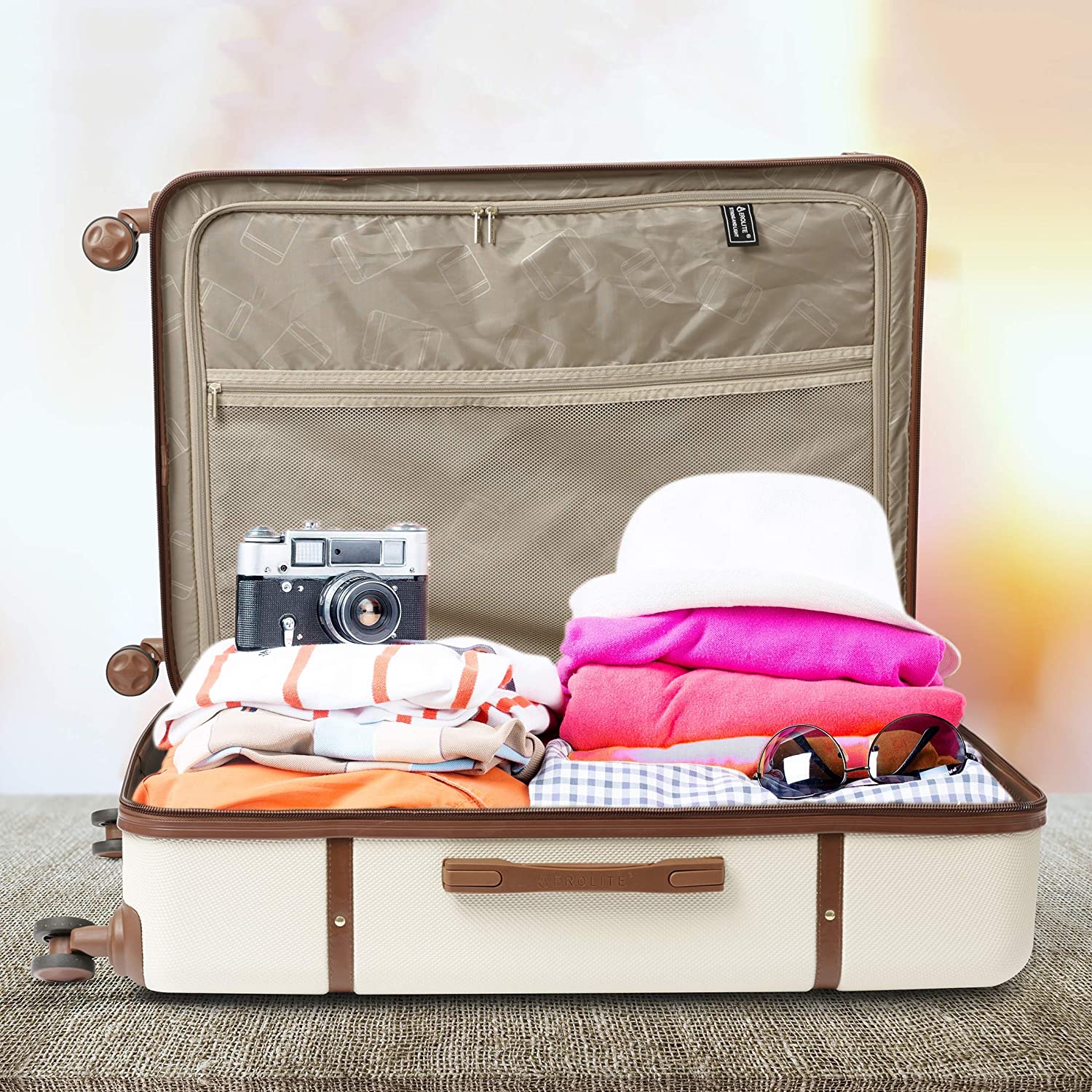 Aerolite Vintage Classic (55x35x20cm) Lightweight Hard Shell Cabin Hand Luggage, Approved For Ryanair, easyJet, British Airways, Delta, Lufthansa, Norwegian, Jet2, Virgin Atlantic and many more!