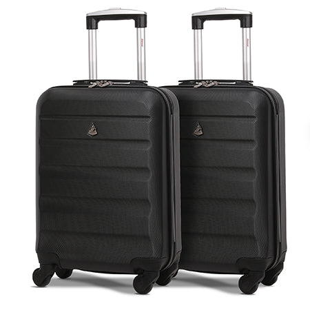 Aerolite (55x35x20cm) Lightweight Hard Shell Cabin Hand Luggage (x2 Set)