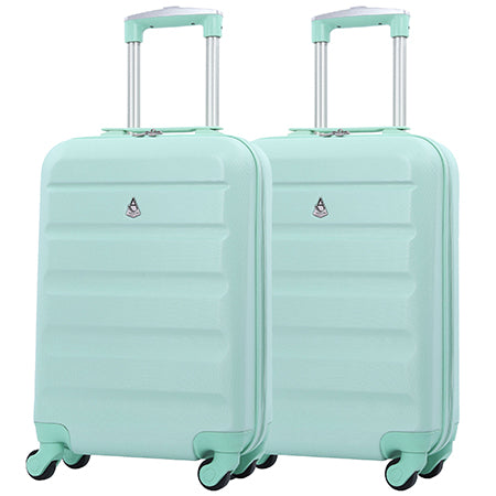 Aerolite (55x35x20cm) Lightweight Hard Shell Cabin Hand Luggage (x2 Set)