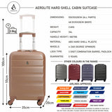 Aerolite (55x35x20cm) Lightweight Hard Shell Cabin Hand Luggage (x3 Set)
